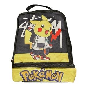 🆕 Pokémon Pikachu Insulated Lunch Bag & Snack Pack Bundle - Black